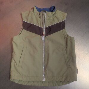 Hanna Andersson Olive Zip-up Insulating Vest - Size 4 Runs Big